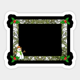 Christmas Snowman Frame Sticker